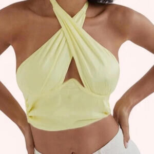 For Love and Lemons Rana Top in Yellow Size M